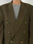 Vintage Wool Cashmere Double Breasted Bespoke Button Blazer - 40R/XL - SYLK