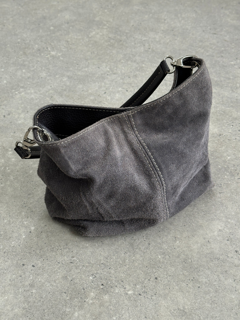 Vintage Suede Leather Shoulder Bag - SYLK