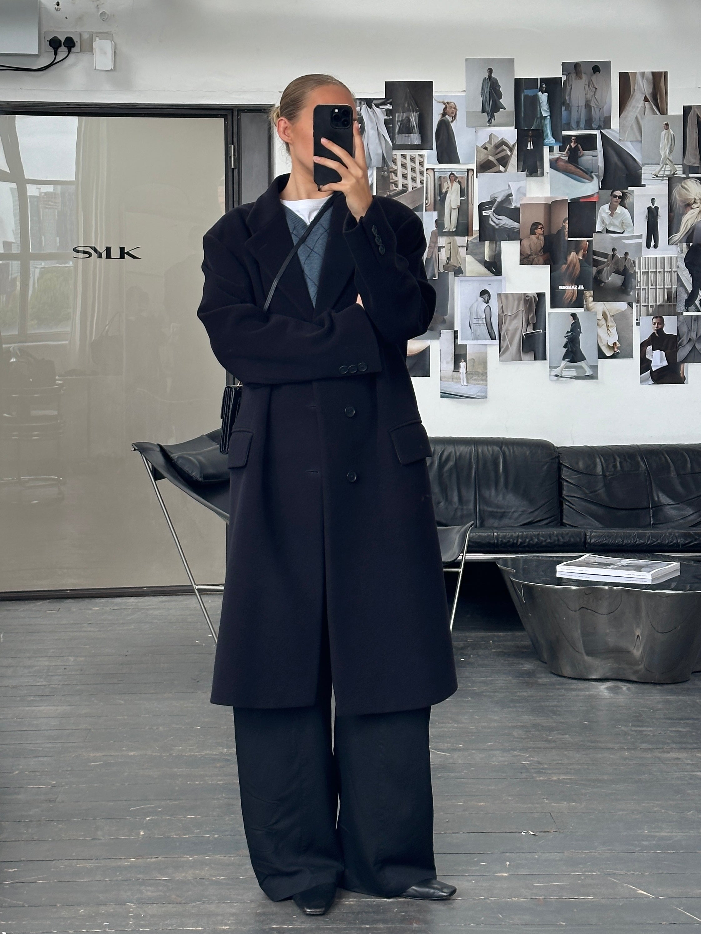 Emporio Armani 1990s Wool Cashmere Single Breasted Coat - XL - SYLK