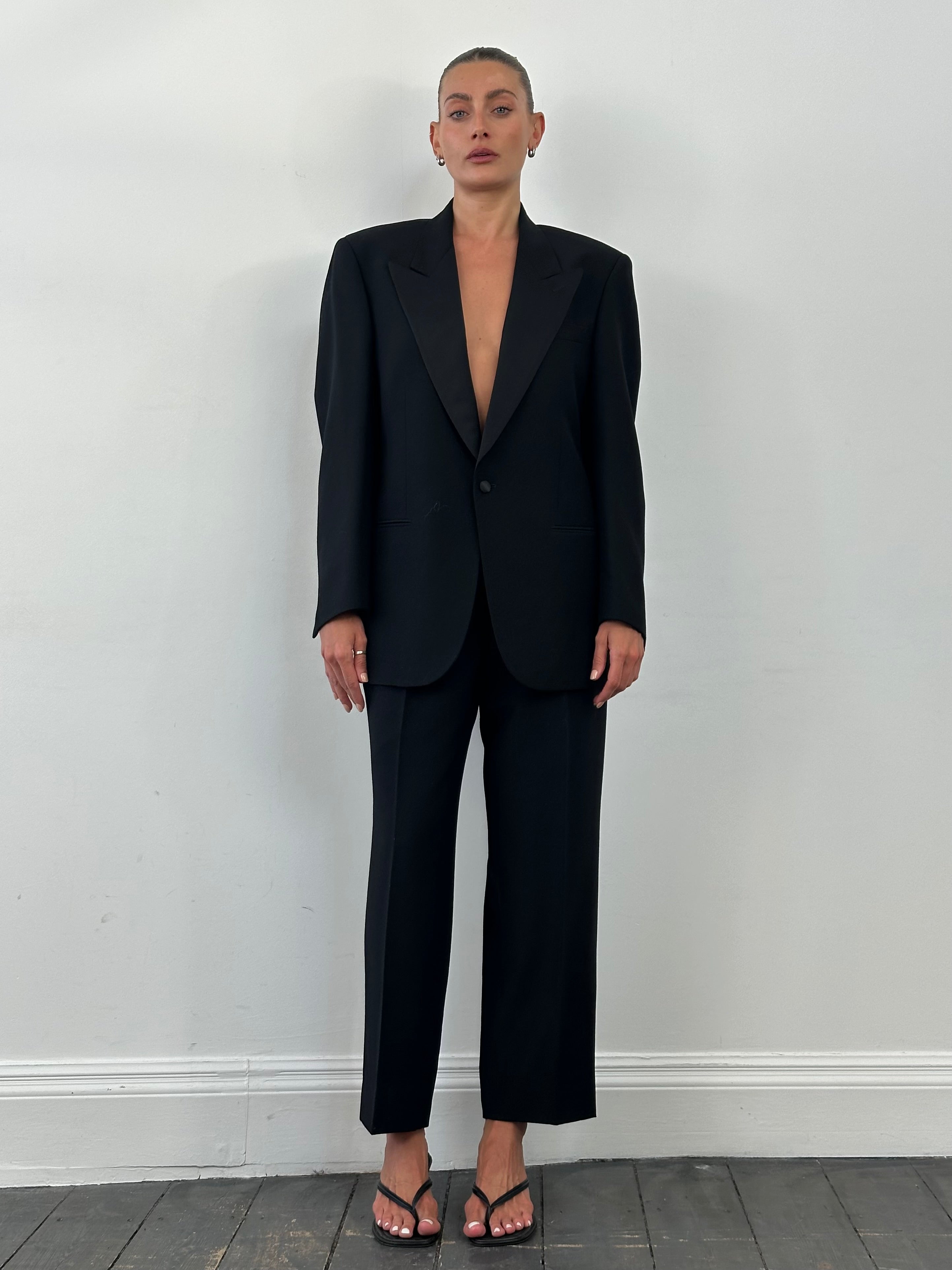 Italian Vintage Tuxedo Pure Wool Single Button Suit - 40R/W32 - SYLK