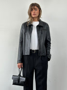 Armani Jeans Double Zip Leather Jacket - M - SYLK