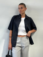 Armani Jeans Cotton Linen Logo Shirt - M/L - SYLK