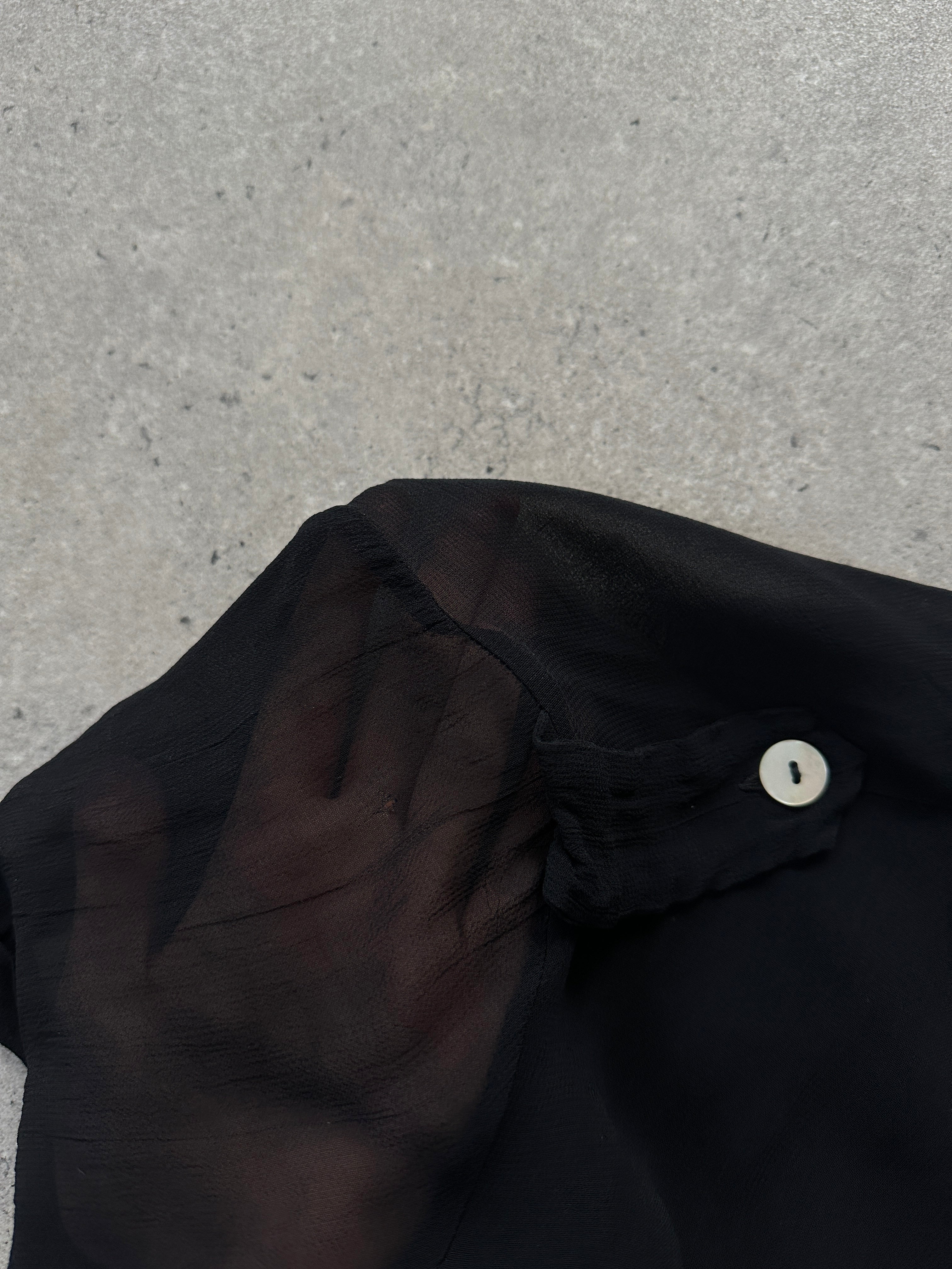 Italian Vintage Sheer Short Sleeve Shirt - S/M - SYLK