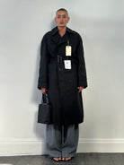 American Vintage Cotton Double Breasted Belted Trench Coat - XL - SYLK