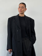Oscar De La Renta Wool Cashmere Single Breasted Coat - 42R/XL - SYLK