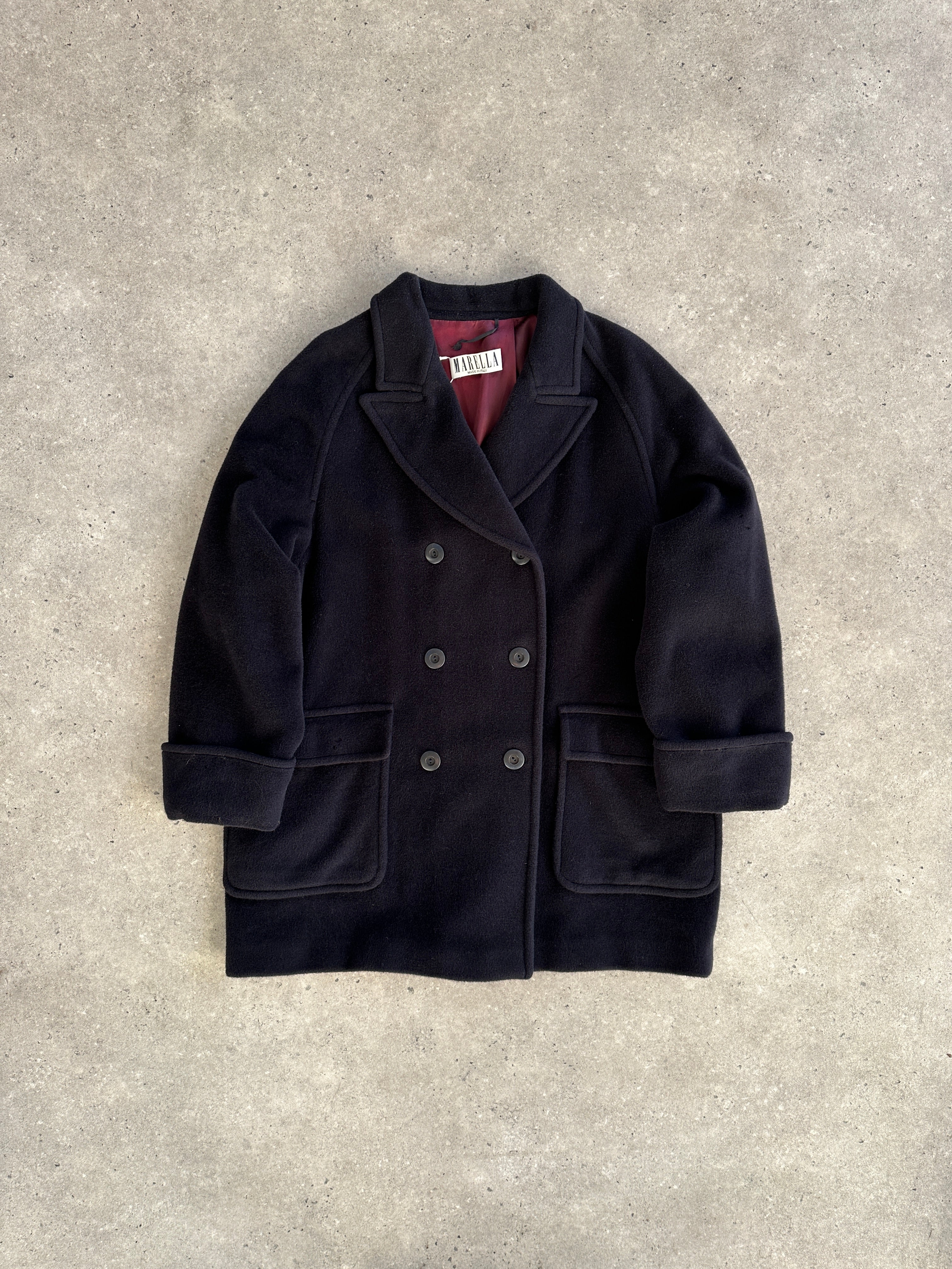 Marella Virgin Wool Cashmere Double Breasted Coat - L - SYLK