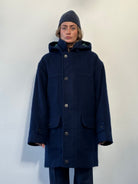 Yves Saint Laurent 70s-80s Brushed Pure Wool Hooded Coat - XL/XXL - SYLK