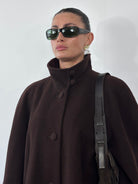 Vintage New Wool A-Line Funnel Neck Coat - XL - SYLK