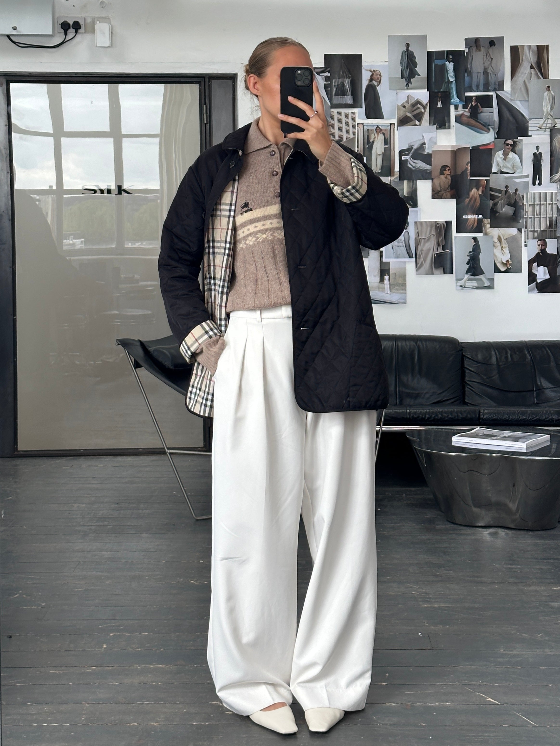 Burberry London 2000s Quilted Nylon Single Breasted Coat - L - SYLK