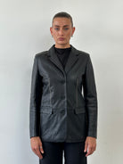 Conbipel Single Breasted Leather Blazer Jacket - M - SYLK