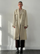 Christian Dior Paris Cotton Double Breasted Belted Trench Coat - 40R/XL - SYLK