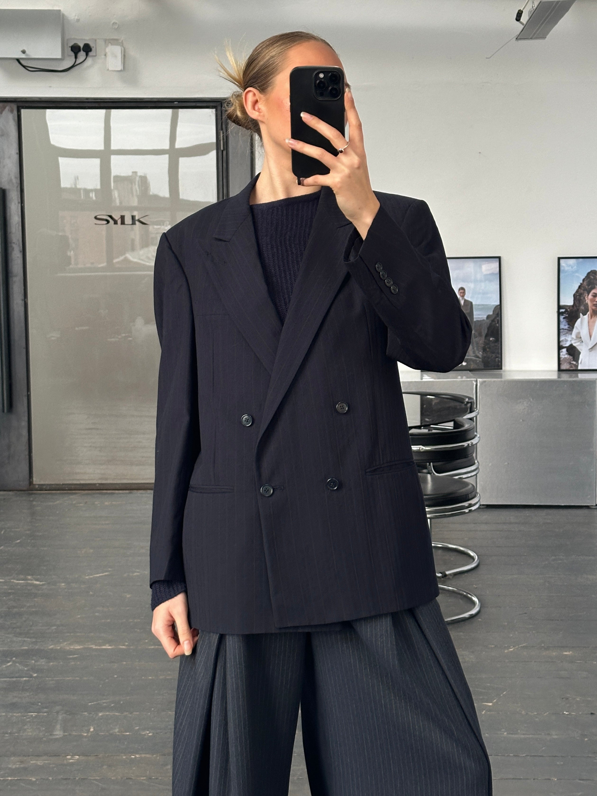 Christian Dior Monsieur 1980s Stripe Double Breasted Blazer - 40R/L - SYLK