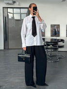 Yves Saint Laurent Chemises 1990s Cotton Logo Shirt - M/L - SYLK