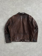 French Vintage 1980s Aged Boxy Leather Jacket - L - SYLK