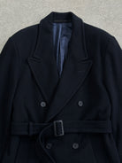 Vintage 1990s Wool Cashmere Double Breasted Belted Coat - L - SYLK