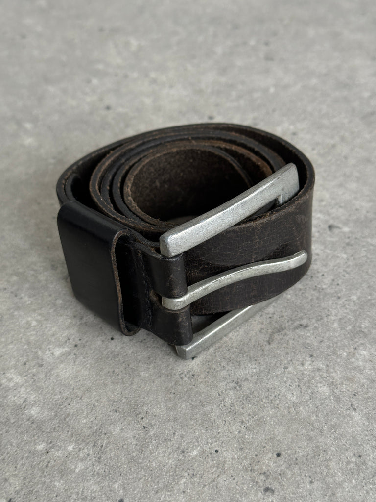 Vintage Distressed Leather Belt - 34-37W - SYLK