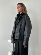 Vintage Leather Bomber Jacket - L - SYLK