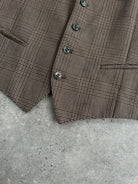 Vintage Wool Check Waistcoat - L - SYLK