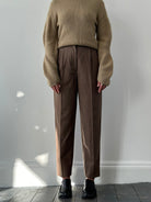 Italian Vintage Brushed Pure Wool Tapered Leg Trousers - W27 - SYLK