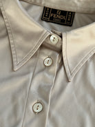 Fendi Sleeveless Satin Logo Shirt - M/L - SYLK