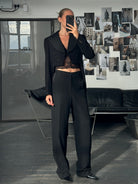 Vintage 1960s Wool Double Breasted Tuxedo Tailcoat Blazer - M - SYLK