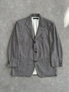 Vintage 80s Check Wool Single Breasted Blazer - 38S/M - SYLK