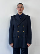 Vintage Bespoke Button Wool Double Breasted Blazer - 42L/L - SYLK