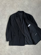 Yves Saint Laurent 80s Wool Tuxedo Double Breasted Blazer - 44S/XL - SYLK
