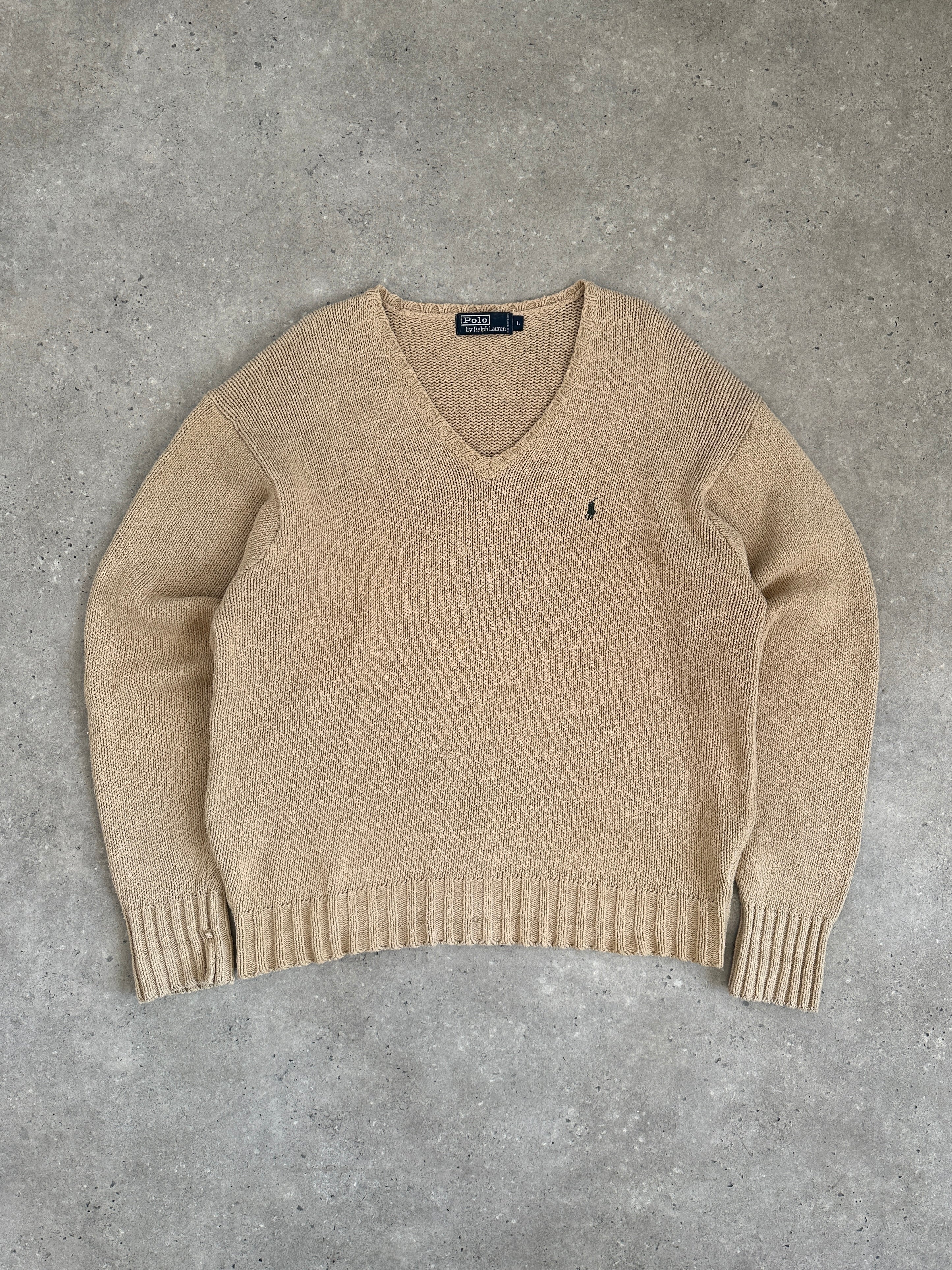 Ralph Lauren Polo Pure Cotton Knitted Logo Jumper - XL - SYLK
