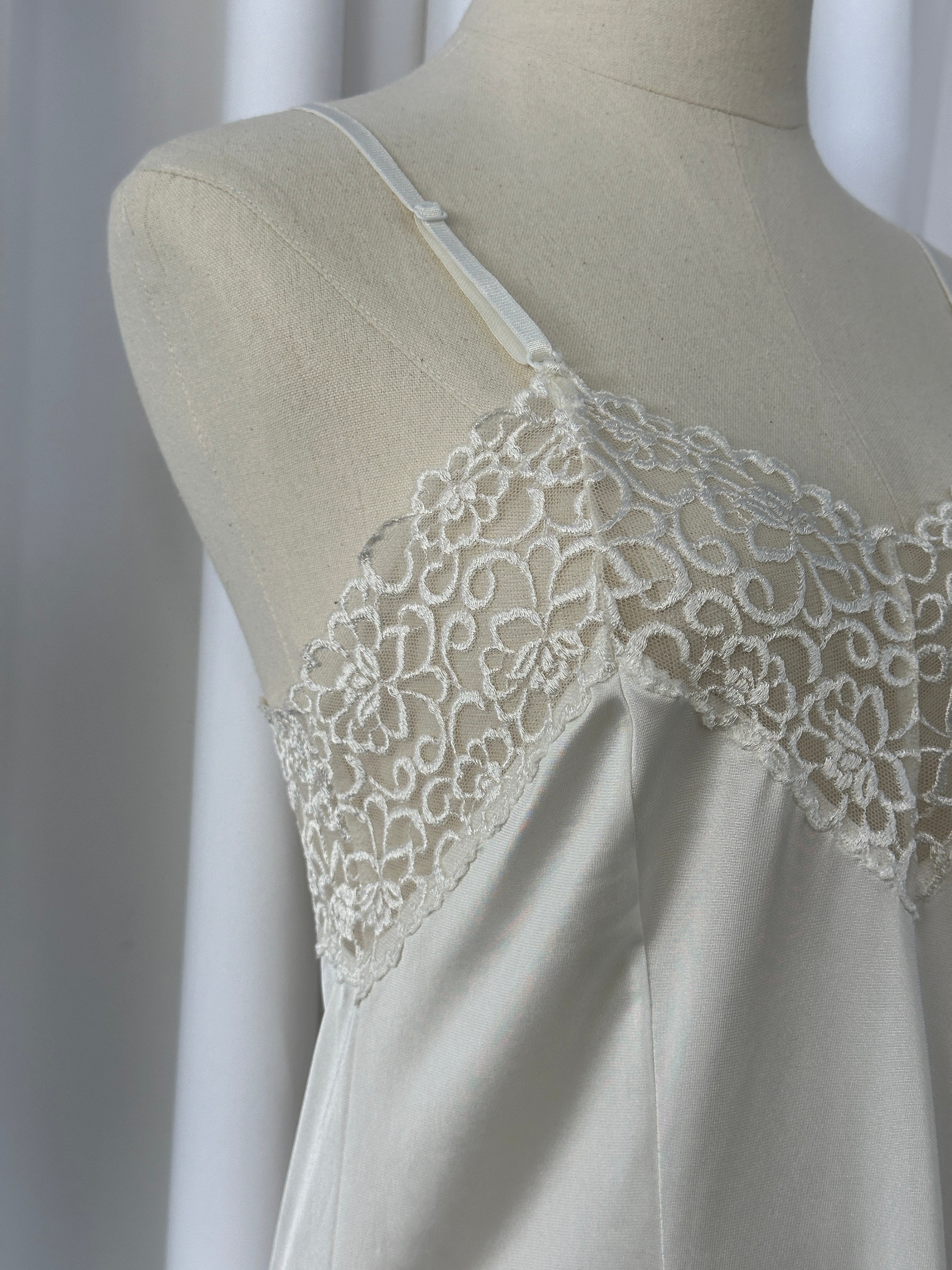 Vintage 1990s Lace Sheer Mini Slip Dress - M - SYLK