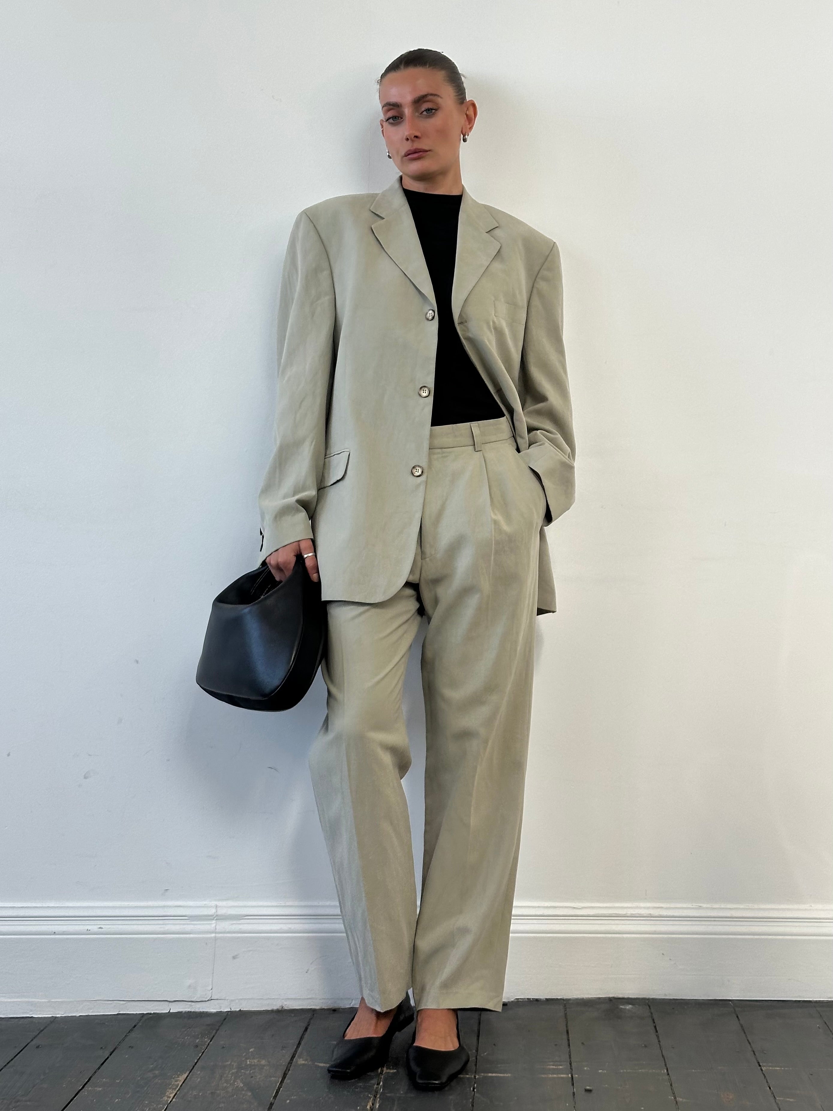 Vintage Linen Tencel Single Breasted Suit - 42R/W32 - SYLK