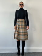 Burberry Nova Check Pure Wool Pleated Skirt - W24-26 - SYLK