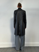 Italian Vintage Smooth Leather Trench Coat - M - SYLK