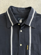 Armani Jeans Stripe Cotton Logo Shirt - M - SYLK