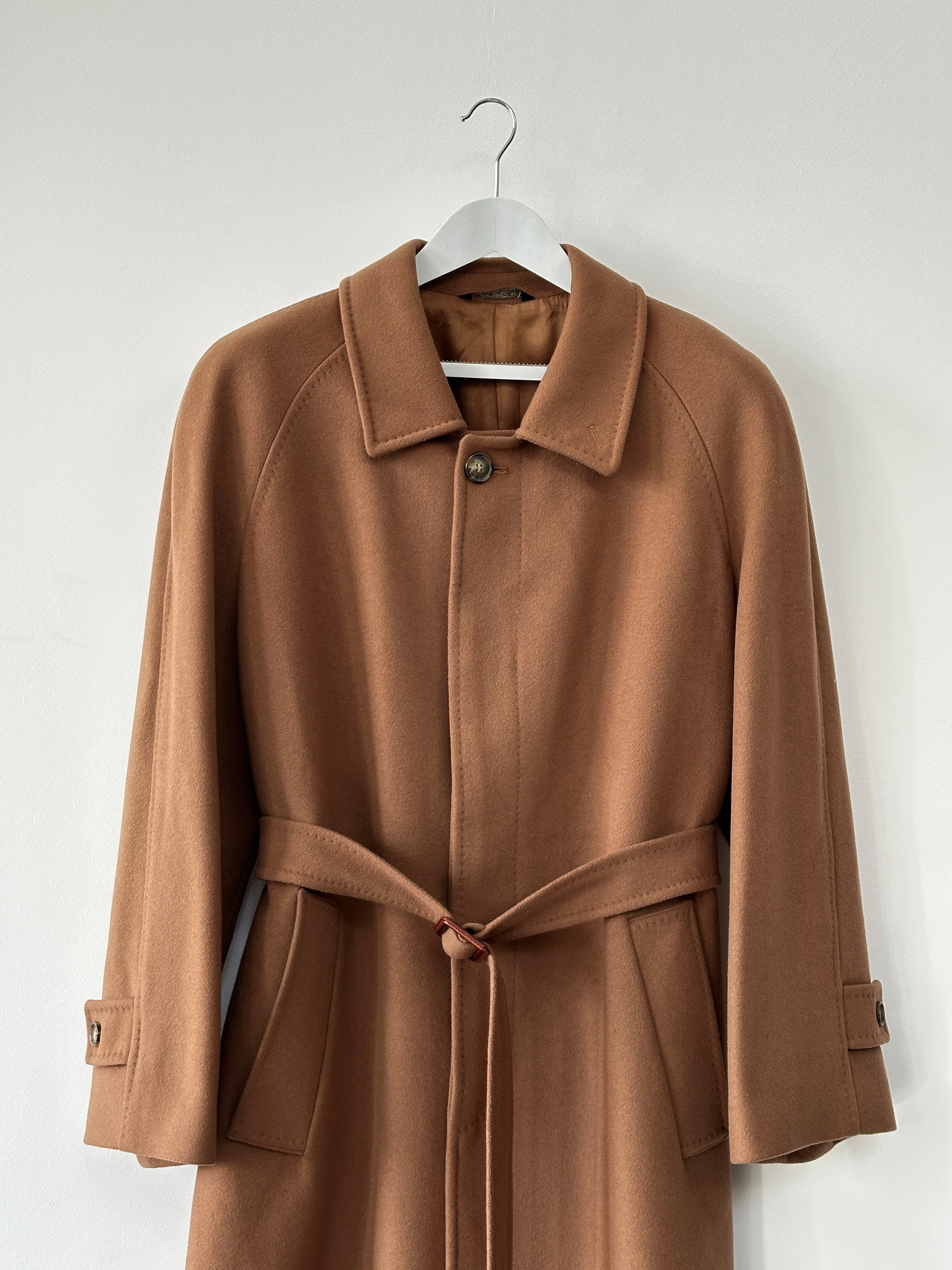 Italian Vintage Wool Cashmere Belted Coat - XL - SYLK