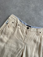 Armani Jeans Low Rise Pure Linen Flared Trousers - W29 - SYLK
