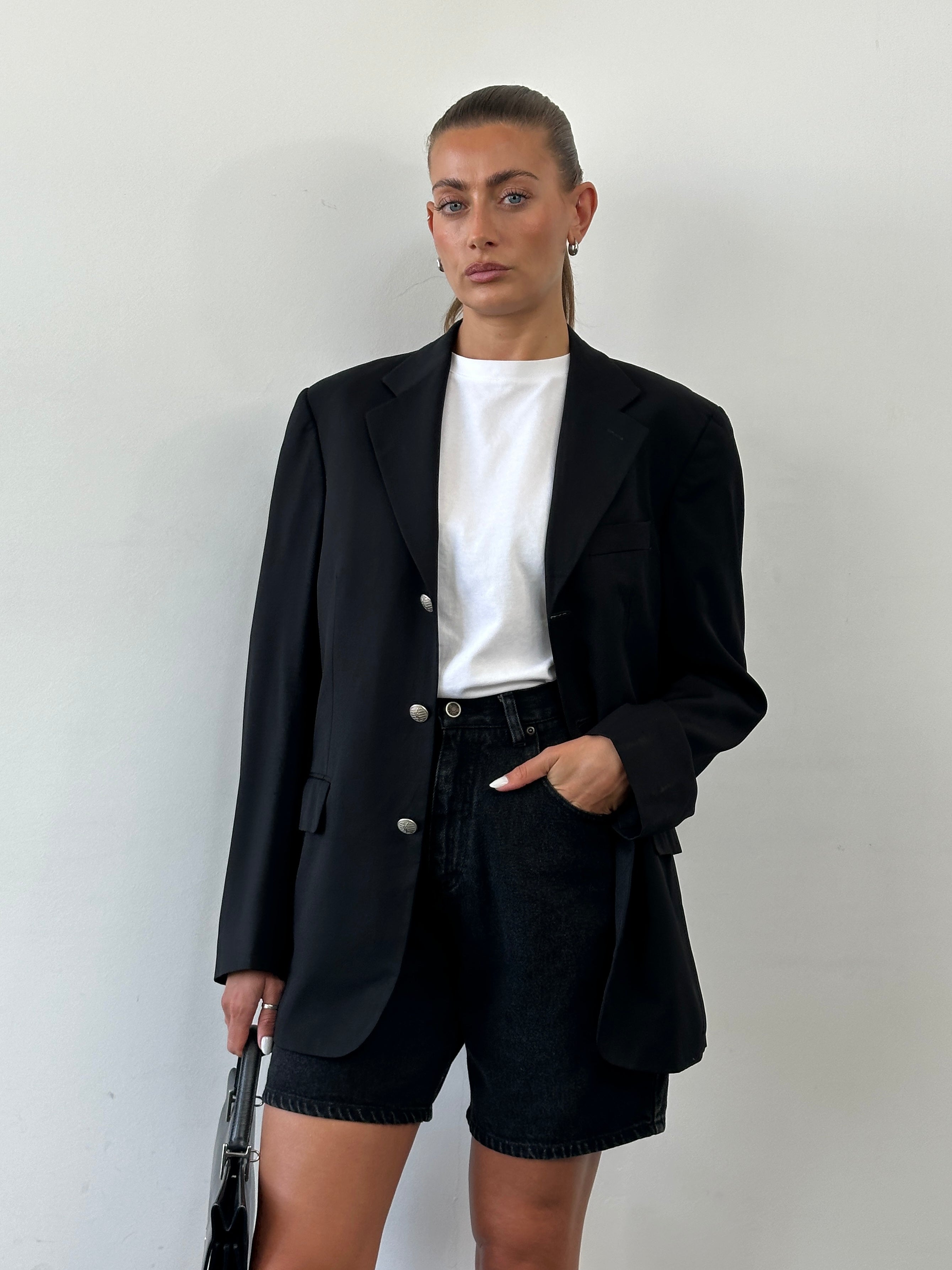 Yves Saint Laurent 1990s Pure Wool Bespoke Button Blazer - 36R/M - SYLK