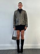 Vintage Aged Leather Blazer Jacket - M - SYLK