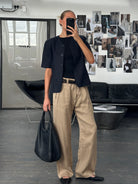 Versace 1990s Pure Ramie Wide Leg Trousers - W34 - SYLK