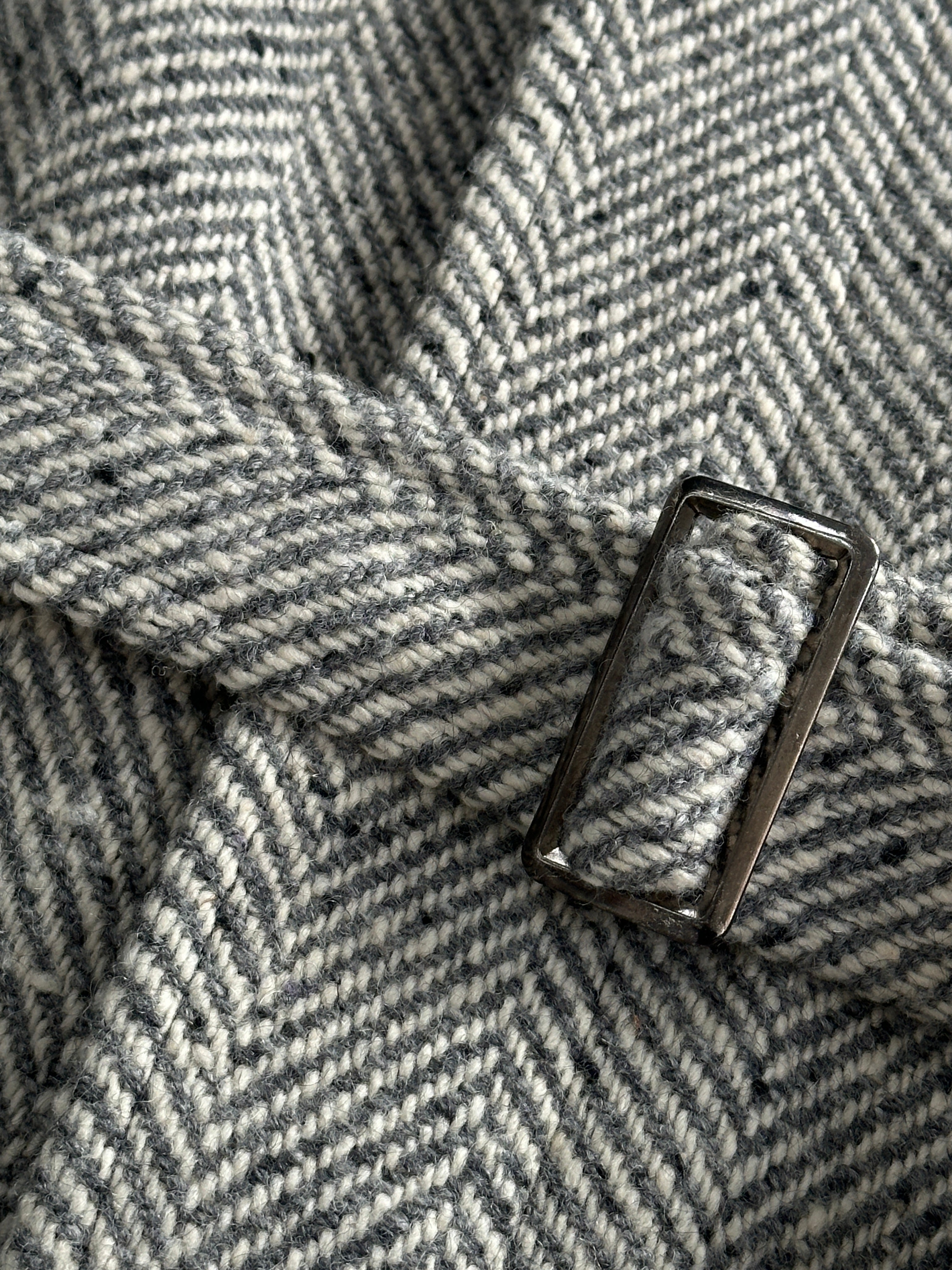 Valentino Pure Brushed Wool Herringbone Belted Coat - XL/XXL - SYLK