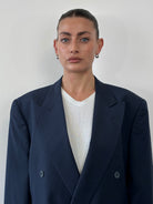 Italian Vintage Pure Wool Double Breasted Blazer - 42R/XL - SYLK