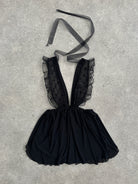 Vintage 2000s Lace Sheer Babydoll Satin Top - S/M - SYLK