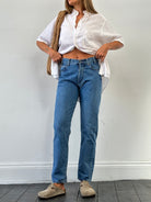 Armani Jeans Mid Wash Tapered Leg High Waisted Denim Jeans - W28 - SYLK