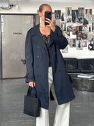 London Fog 1980s Double Breasted Belted Cotton Trench Coat - L/XL - SYLK