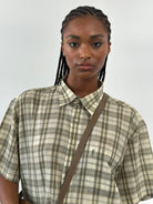 Yves Saint Laurent 2000s Cotton Check Short Sleeve Logo Shirt - XL - SYLK