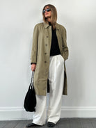 Aquascutum Cotton Concealed Placket Trench Coat - L/XL - SYLK