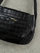 Emporio Armani 1990s Hardware Croc Leather Shoulder Bag - SYLK