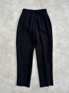 Italian Vintage Straight Leg High Waisted Trousers - W24 - SYLK