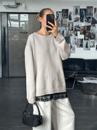 Yves Saint Laurent 2000s Pure Cotton Knitted Logo Jumper - XL - SYLK