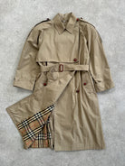Vintage Nova Check Belted Trench Coat - M - SYLK